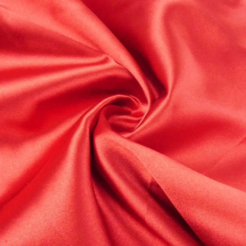 Solid Color Shiny Stretch Polyester Satin Silk Crepe Roll Fabric for Dress Garment